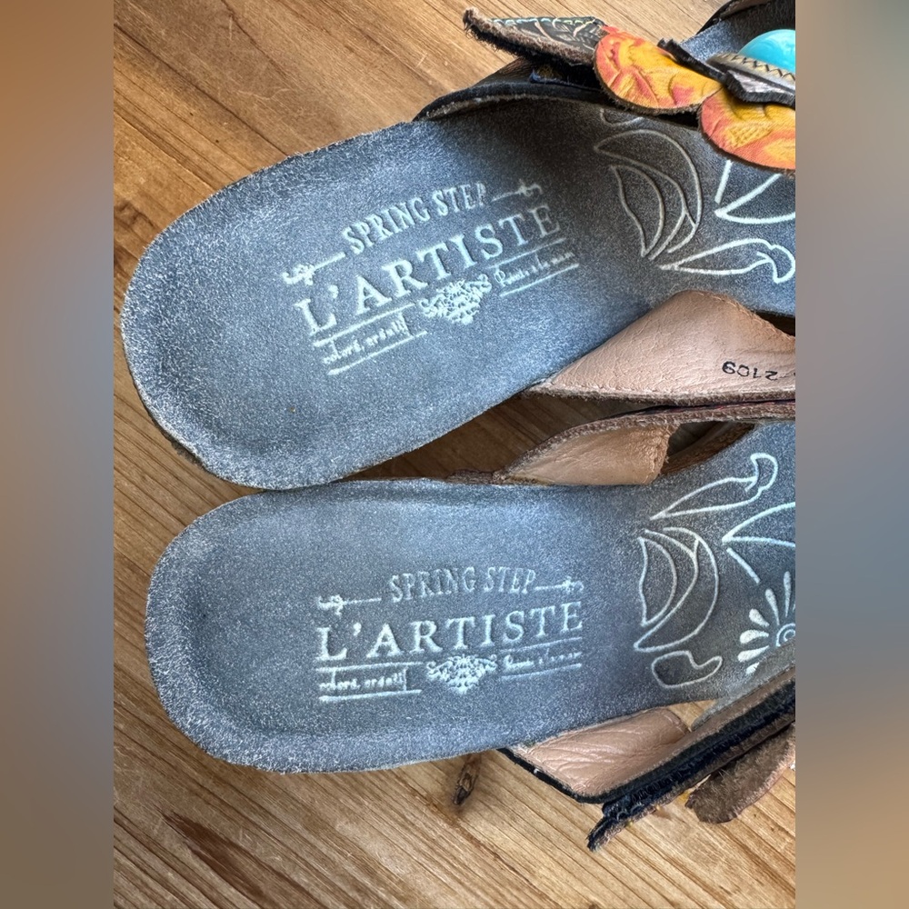 L’ARTISTE Leather Rossie Sandals 38 - Picture 4 of 11